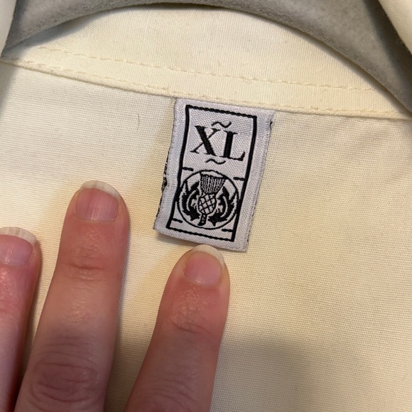 Men's Cream and Brown Shirt and Pants Set - Picture 3 of 6